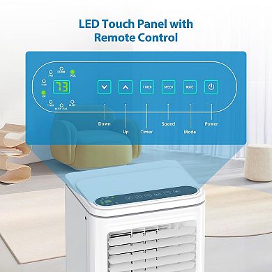 8000 BTU Portable Air Conditioners, 3 in 1 Quiet AC Unit with Cool, Dry and Fan Modes, Easy Mobility
