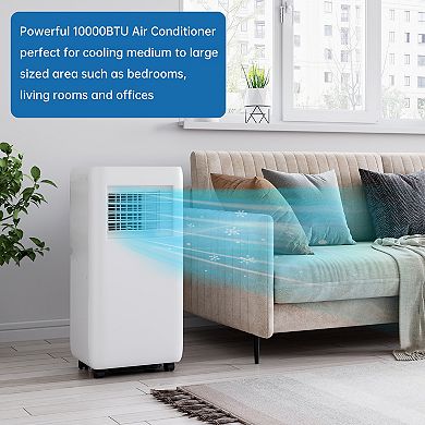 Powerful 10000 BTU Portable Air Conditioner - 3-in-1 Cooling, Fan & Dehumidifier - Remote Control