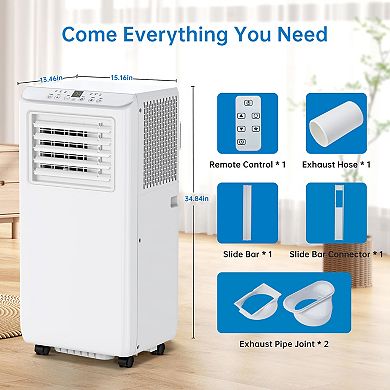 Portable Air Conditioners 8000 BTU, Energy Efficient AC Unit with Remote Control, 24H Timer