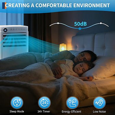 8000 BTU Portable Air Conditioner, 3-in-1 Indoor AC Unit with Cooling, Dehumidifier, Fan