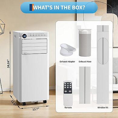 8000 BTU Portable Air Conditioner, 3-in-1 Indoor AC Unit with Cooling, Dehumidifier, Fan
