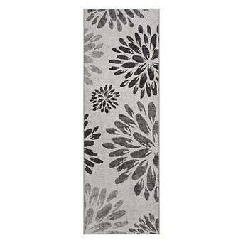 Area Rug Non-Slip Floral Washable Living Room Throw Small Stain Resistant Rugs