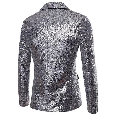 Men's Sequin Performance Blazer Elegant Event Suit Jacket