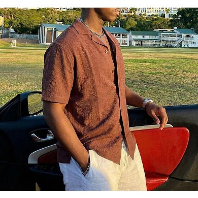 Men's Hawaiian Resort Shirt Casual Button-Down Holiday Top