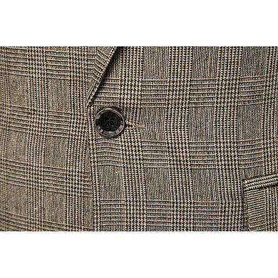 Men's Classic Plaid Sport Coat One-Button Check Blazer