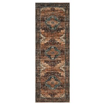 Machine Washable Vintage Area Rug - Non-Slip, Stain-Resistant Soft Low Pile for Living Room Bedroom