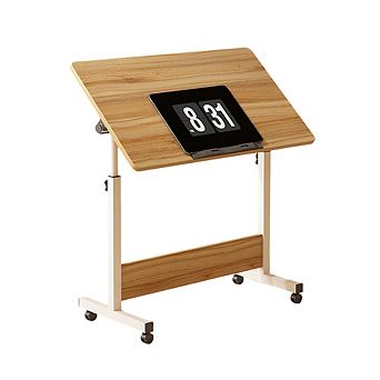 Adjustable Standing Desk on Wheels,Portable Folding Laptop Table , Small Space Home Office Desk