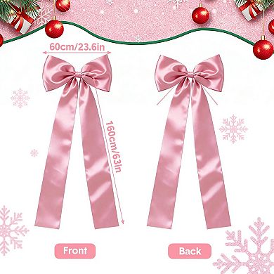 Christmas Tree Topper Bow Satin Holiday Ribbon for Wreath Fireplace Mantel and Home Decor