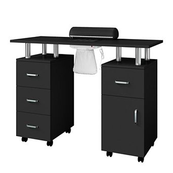 Manicure Table with Storage Cabinets and Drawers, Nail Desk for Nail Tech , for Makeup Salon Station
