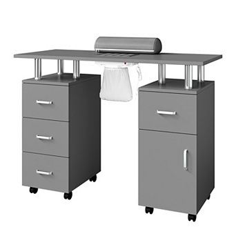 Manicure Table with Storage Cabinets and Drawers, Nail Desk for Nail Tech , for Makeup Salon Station
