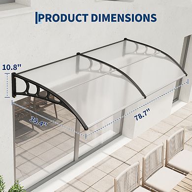 ANIXOL Large Polycarbonate Outdoor Patio Awning Canopy