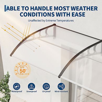 ANIXOL Large Polycarbonate Outdoor Patio Awning Canopy