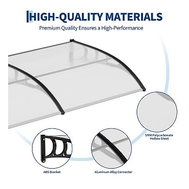ANIXOL Large Polycarbonate Outdoor Patio Awning Canopy