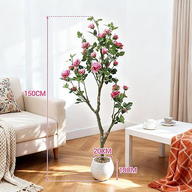 5FT Artificial Trees Indoor, Faux Tree, Artificial Planter, Artificial Fake Tree Flower Potted
