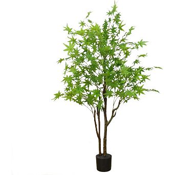 5 FT Artificial Maple Tree Fake Fall Faux Plant for Home Office Indoor Outdoor Decor