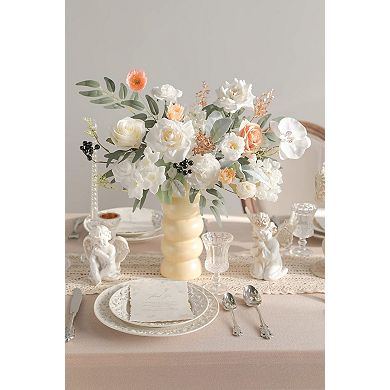 Silk Rose Artificial Flowers DIY Wedding Bouquet Centerpiece Decor Set