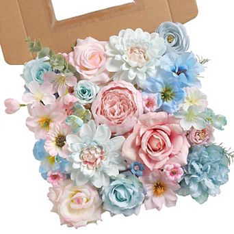 Silk Rose Artificial Flowers DIY Wedding Bouquet Centerpiece Decor Set
