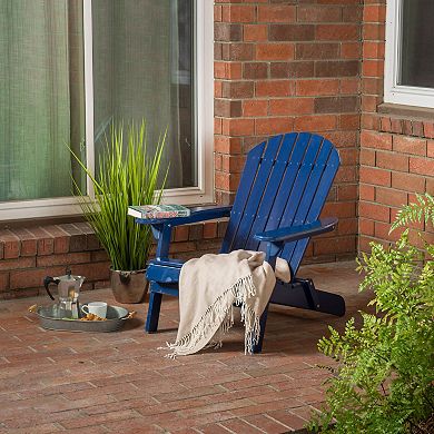Adirondack Chair With Weather Resistant Slatted Frame For Outdoor Patio