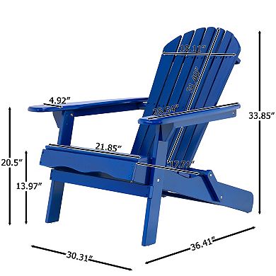 Adirondack Chair With Weather Resistant Slatted Frame For Outdoor Patio