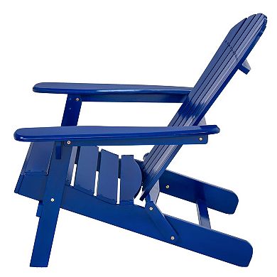 Adirondack Chair With Weather Resistant Slatted Frame For Outdoor Patio