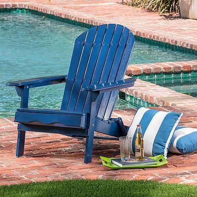 Adirondack Chair With Weather Resistant Slatted Frame For Outdoor Patio