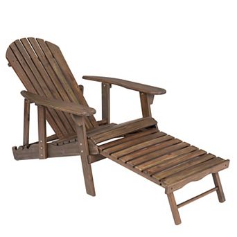 Adirondack Chair With Weather Resistant Slatted Frame For Outdoor Patio