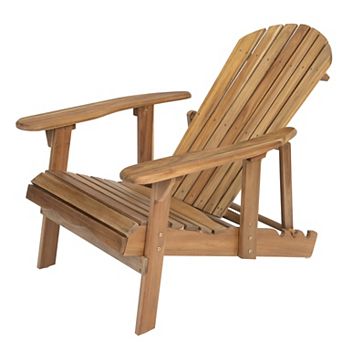 Adirondack Chair With Weather Resistant Slatted Frame For Outdoor Patio