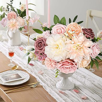 Silk Peony Rose Hydrangea Bouquet Set