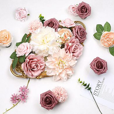 Silk Peony Rose Hydrangea Bouquet Set