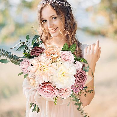 Silk Peony Rose Hydrangea Bouquet Set