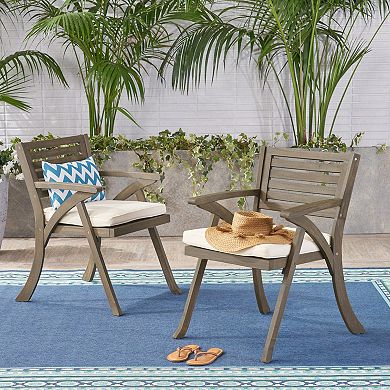Dining Chair With Weather Resistant Acacia Wood For Porch Seating