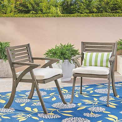 Dining Chair With Weather Resistant Acacia Wood For Porch Seating