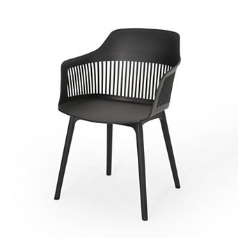 Patio Chairs Set of 2 With Curved Back And Slatted Seat For Balcony