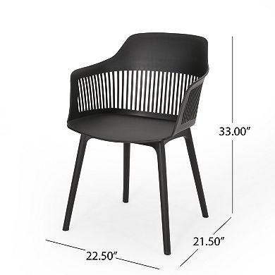 Patio Chairs Set of 2 With Curved Back And Slatted Seat For Balcony