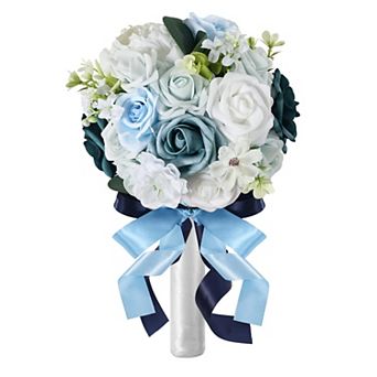 Wedding Bouquet Dusty Roses Ribbon Bow