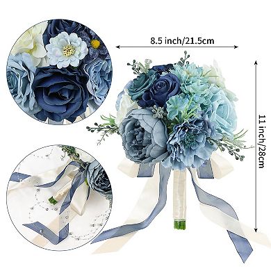 Wedding Bouquet Artificial Roses Bridal Party Decoration 11-inch