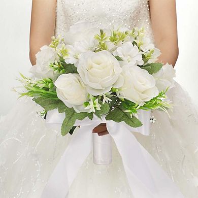 Wedding Bouquet Artificial Roses Bride Bridesmaid