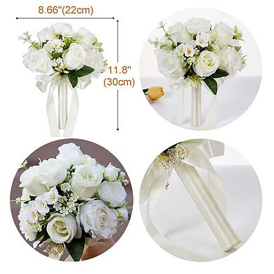 Wedding Bouquet Artificial Roses Bride Bridesmaid