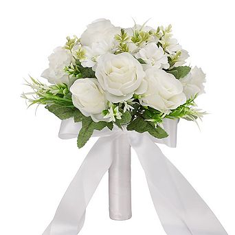 Wedding Bouquet Artificial Roses Bride Bridesmaid