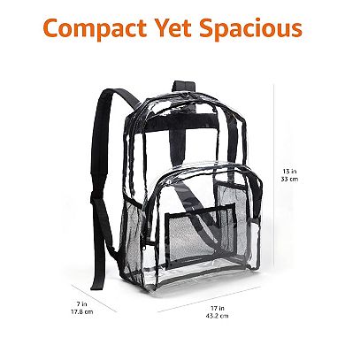 Transparent PVC Backpack Water-resistant Reinforced Straps