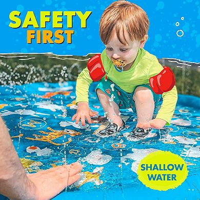 Splash Pad Sprinkler Pool Learning Water Toys Outdoor Play Mat