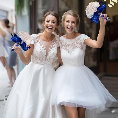 Wedding Bouquet Silk Crystal Artificial Roses