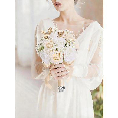 Wedding Bouquet Artificial Rose Silk Flowers Bride