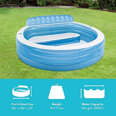 Swim Center Inflatable Family Lounge Pool with Bench