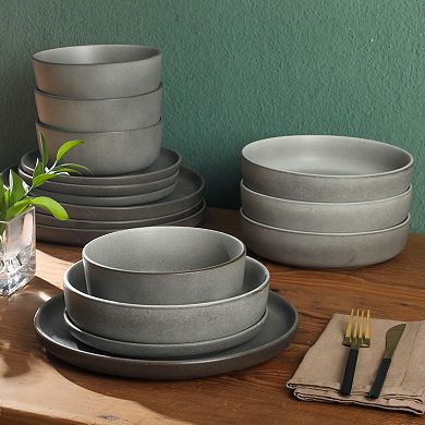Stoneware Dinnerware Set Reactive Glaze
