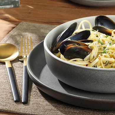 Stoneware Dinnerware Set Reactive Glaze