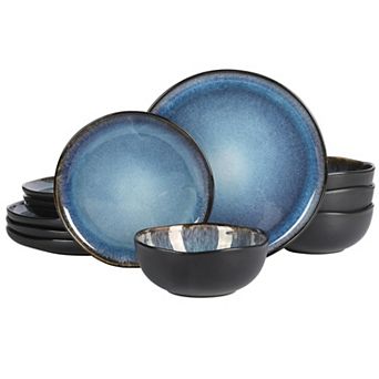 Stoneware Dinnerware Set Reactive Glaze