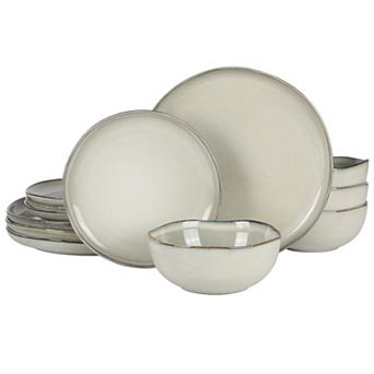 Stoneware Dinnerware Set Reactive Glaze