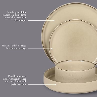 Stoneware Dinnerware Set Reactive Glaze