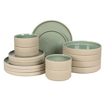 Stoneware Dinnerware Set Reactive Glaze